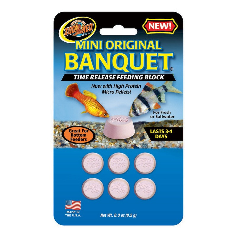 Zoo Med Original Banquet Mini Blocks - 8.5g (0.3oz) - Time Release Food Blocks