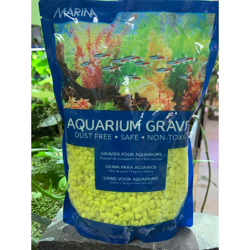 Marina Lime-Green Decorative Aquarium Gravel - 2 kg (4.4 lb)