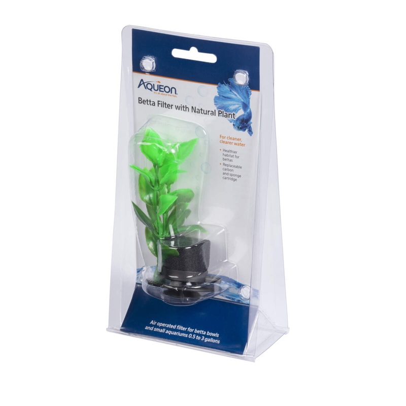 Aqueon Betta Filter With Natural Plant