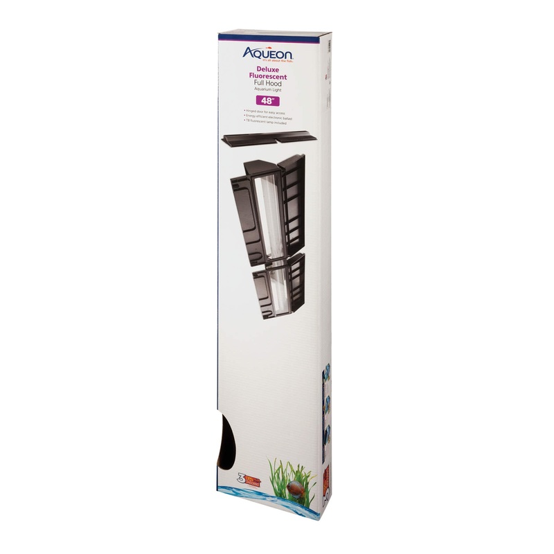 Aqueon Deluxe FLUORESCENT Full Hood 48" x 12" Aquarium Lighting for Freshwater
