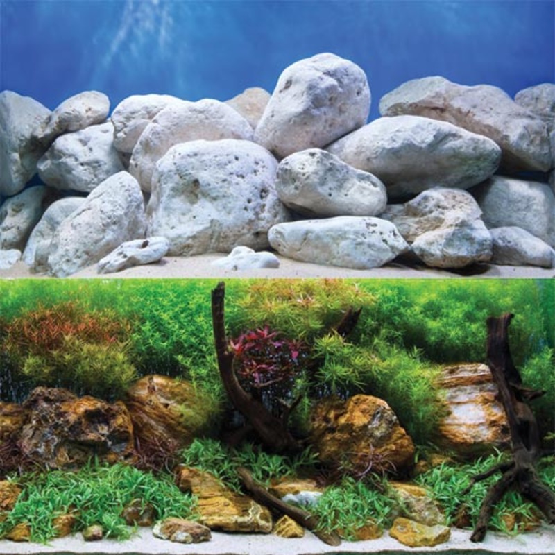 Background Aquagarden / White Stone Reversible Background - 24" - Sold by the Foot