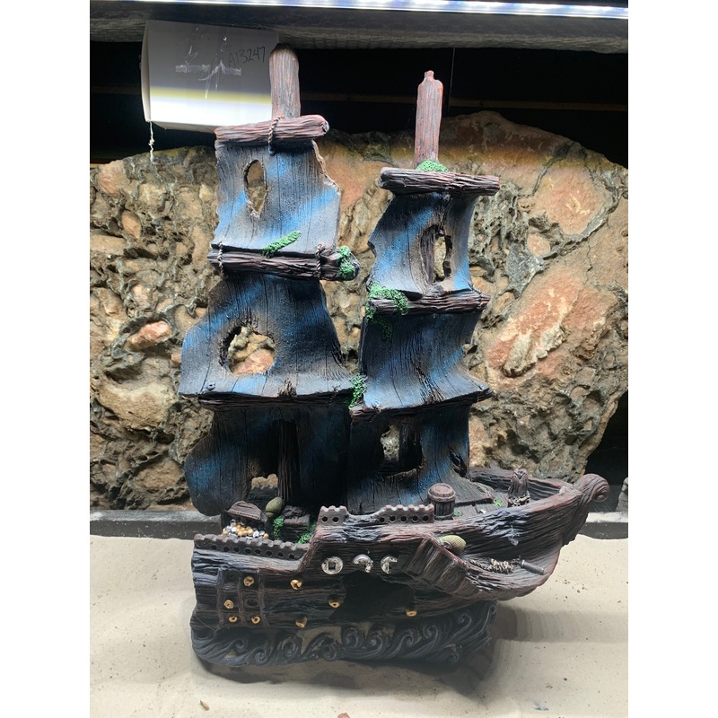 Large Half Pirate Ship (Atlantic Schooner) Aquarium Ornament