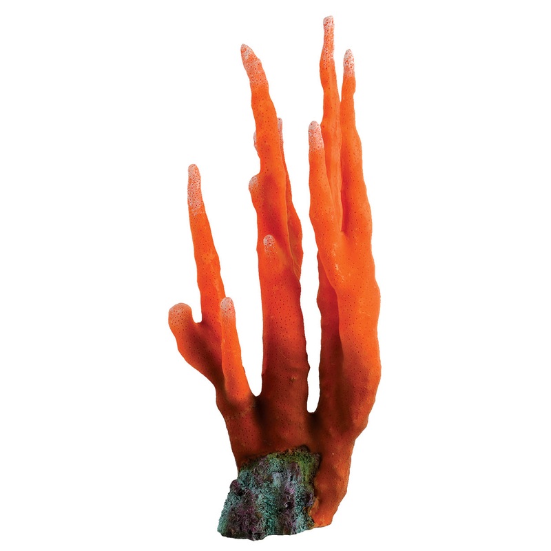 Orange Finger Coral- Aquarium Ornament - Saltwater Decoration