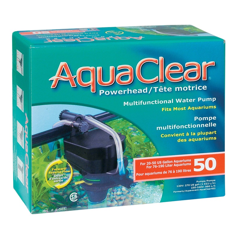 AquaClear Power Head 50 - Pumps 270 GPH - For 20-50 Gallon Aquariums