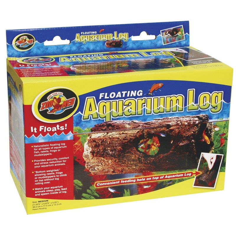 Zoo Med Floating Aquarium Log - Medium 8.9" x 4.7" x 4.25" - Provides Security