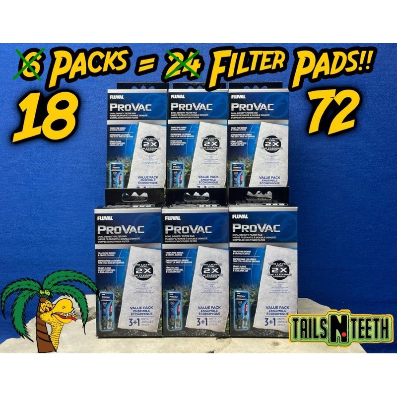 Fluval ProVac Dual Density Replacement Filter Pad for ProVac - 18 x Value Pack-> 3+1
