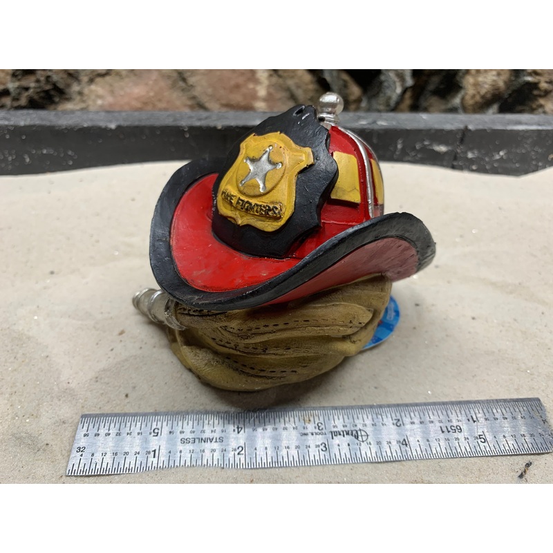 Aqua Fit Polyresin Fire Hose/Helmut Ornament