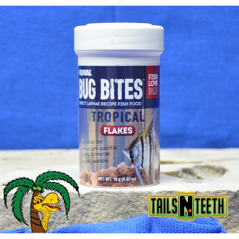 Fluval Bug Bites Tropical Flakes 18g ~ Insect Larvae High Protein Diet