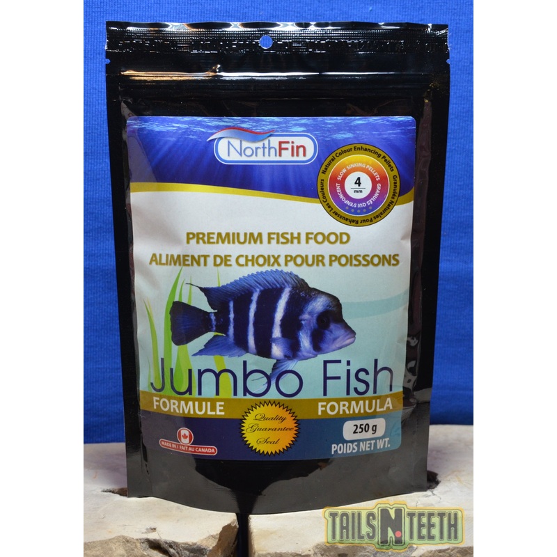 NorthFin Jumbo Fish - 4mm Pellet 250g - Premium Fish Food - Made in Canada