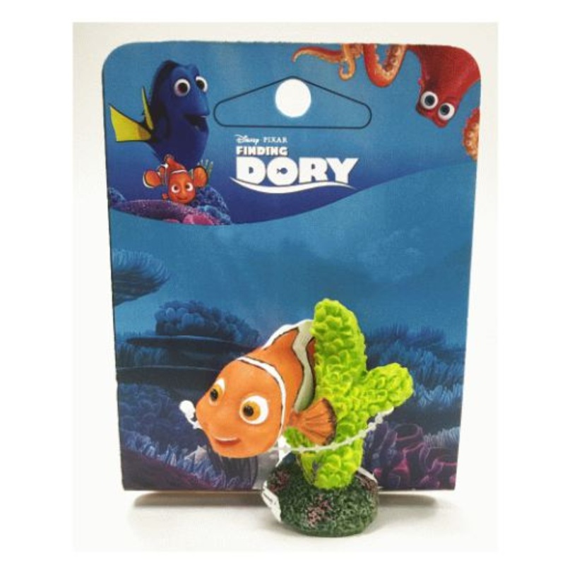 PENN-PLAX FINDING DORY NEMO & Green Coral AQUARIUM ORNAMENT - 4.5cm