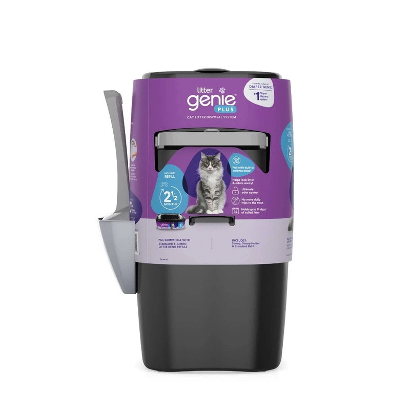 Litter Genie Plus Cat Litter Pail Disposal System - Black