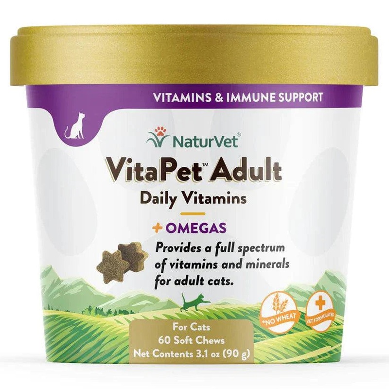NaturVet VitaPet Adult Daily Vitamins Cat Soft Chews - 60ct