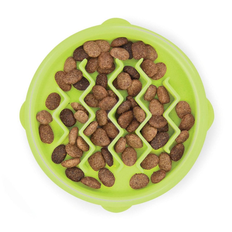 Petstages Kitty Slow Feeder Cat Bowl Green