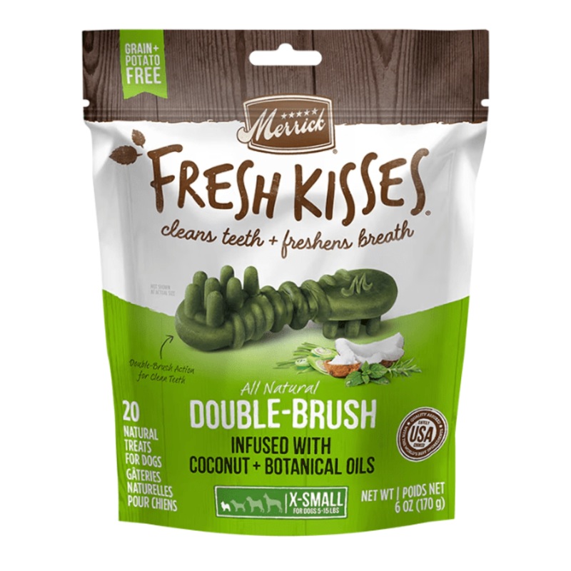 Merrick Fresh Kisses Infused With Coconut Oil + Botanical Oils Extra Small Dog Dental Treats - 20 count
