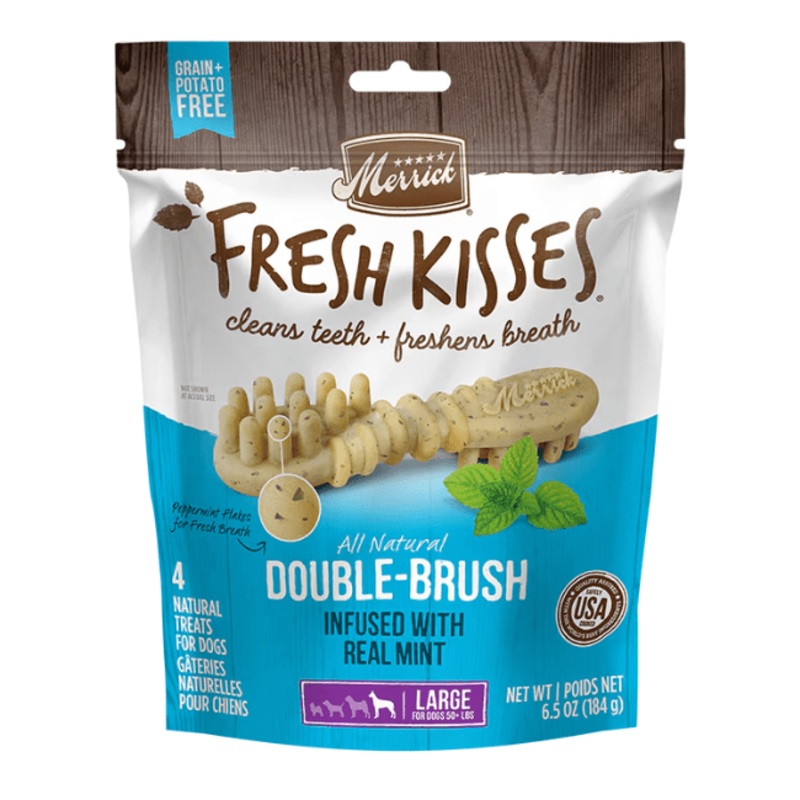 Merrick Fresh Kisses Infused With Mint Large Dog Dental Treats - 4 count