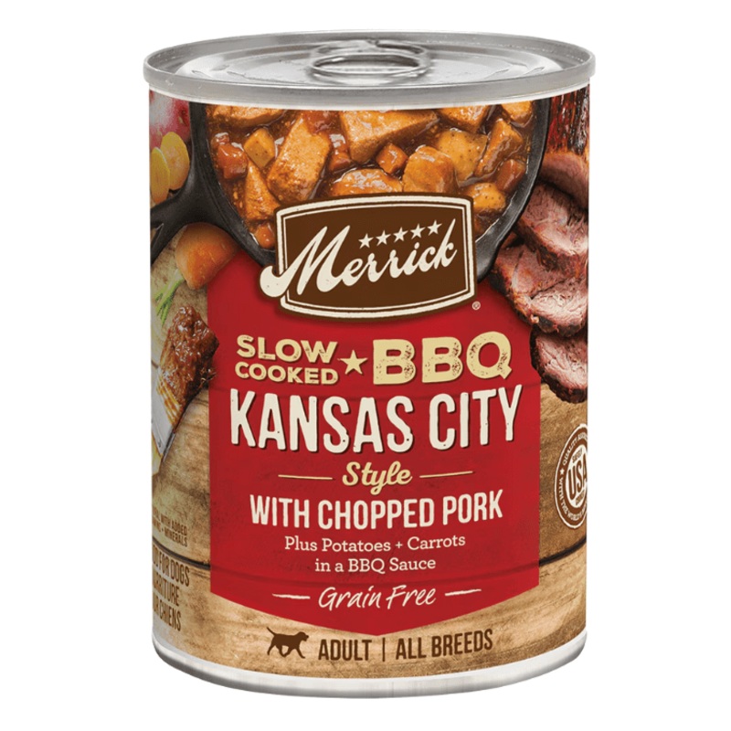 Merrick Slow-Cooked BBQ Kansas City Style with Chopped Pork Adult Dog Food - 12.7 oz