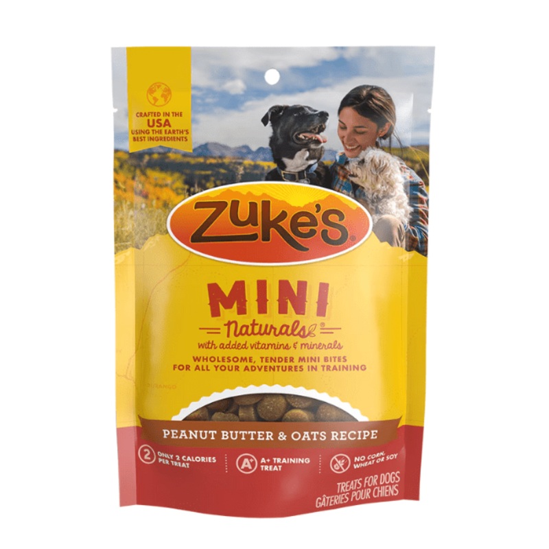 Zukes Mini Naturals Peanut Butter & Oats Recipe Dog Treats - 6 oz