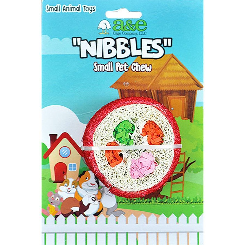 A & E Cages Nibbles Small Animal Loofah Chew Toy Deluxe Sushi Roll