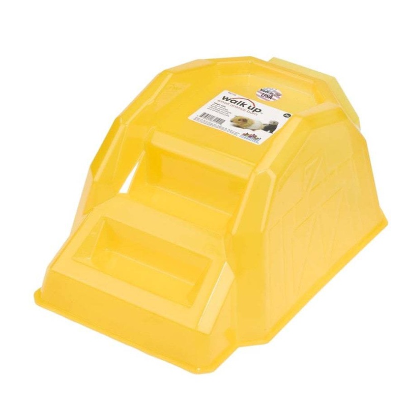 JW Pet Walk Up Barn for Small Animals Yellow