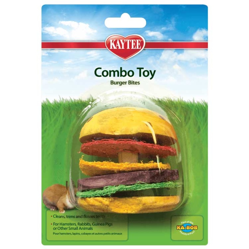 Kaytee Combo Toy, Crispy & Wood Hamburger