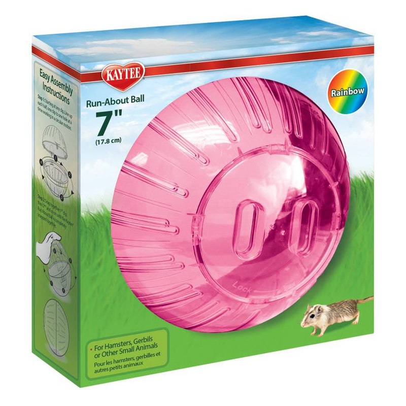 Kaytee Giant Run-About Mini Exercise Ball Rainbow - 7 Inch