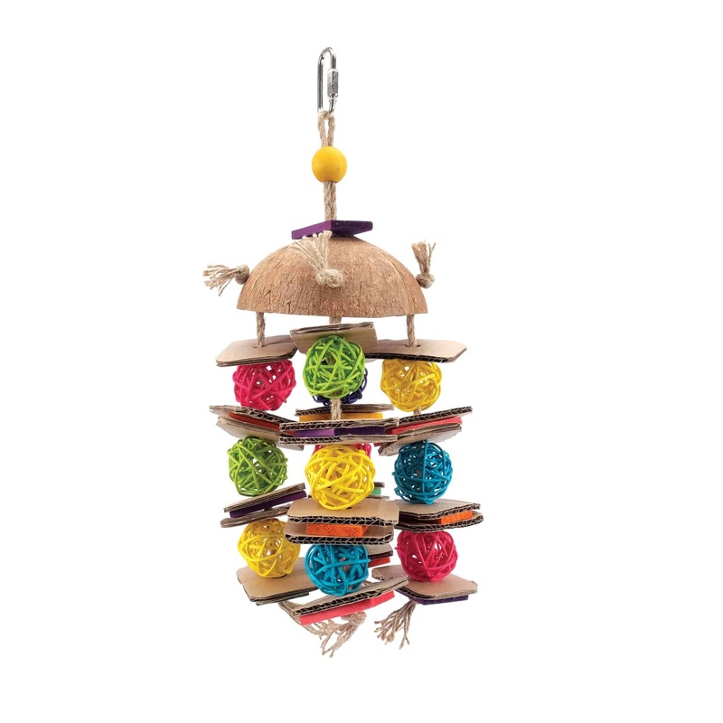 Living World Tropical Trove Coconut with Wicker Balls Bird Toy