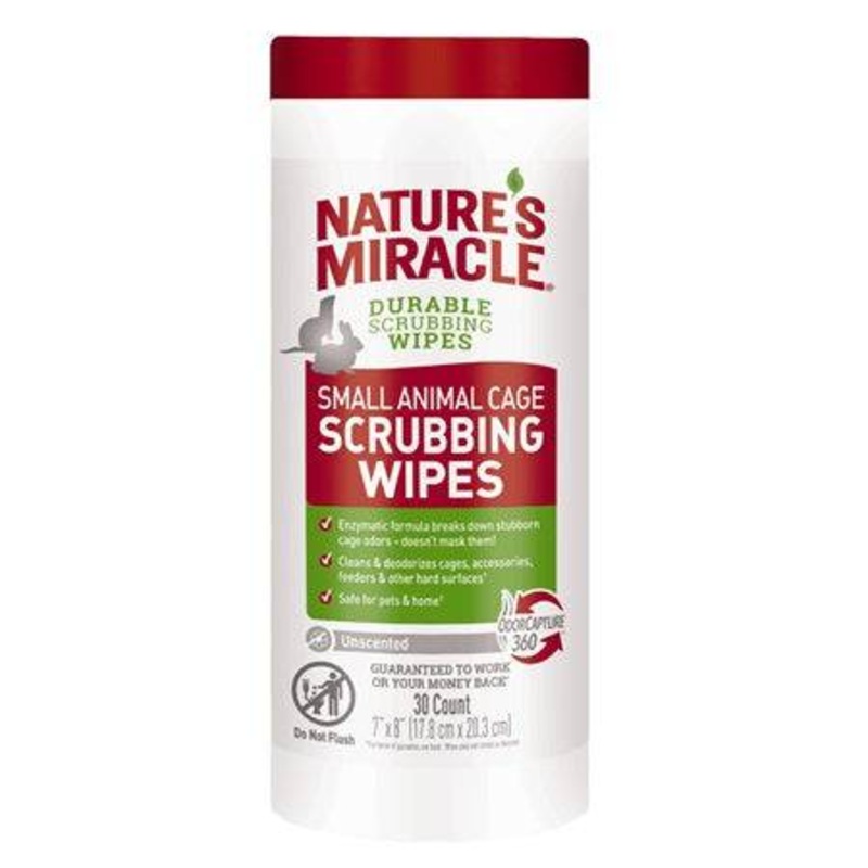 Small Animal Cage Scrubbing Wipes - 30ct