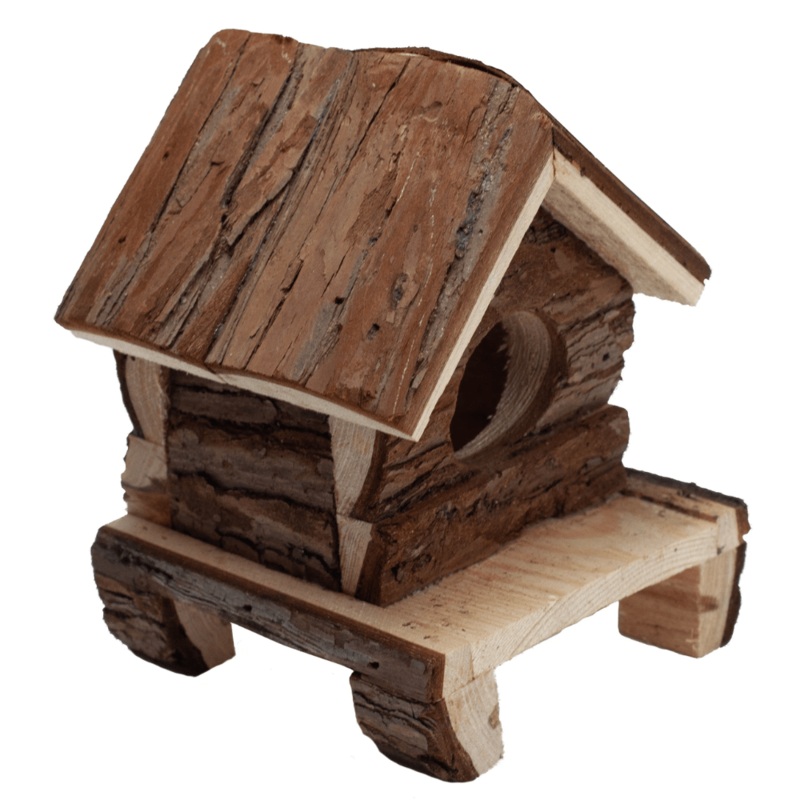 A & E Cages Nibbles Log Cabin Small Animal Hut Deluxe