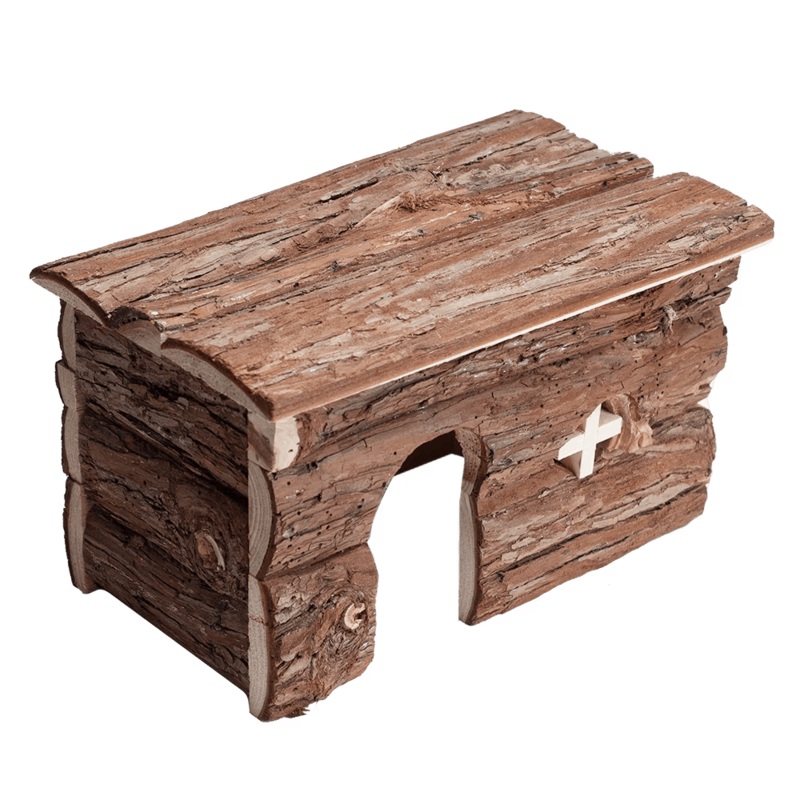 A & E Cages Nibbles Log Cabin Small Animal Hut - Large
