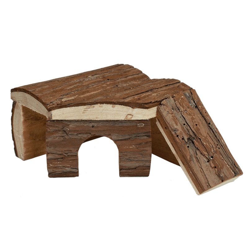 A & E Cages Nibbles Log Cabin Small Animal Hut With Ramp