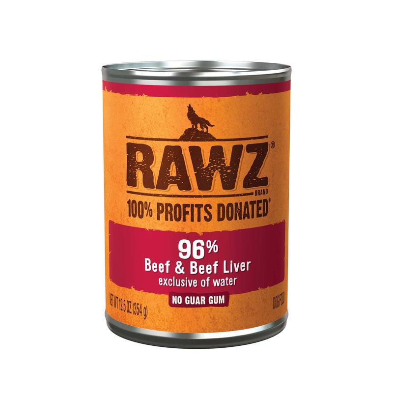 RAWZ 96% Beef & Beef Liver Dog Food - Pate - 12.5 oz