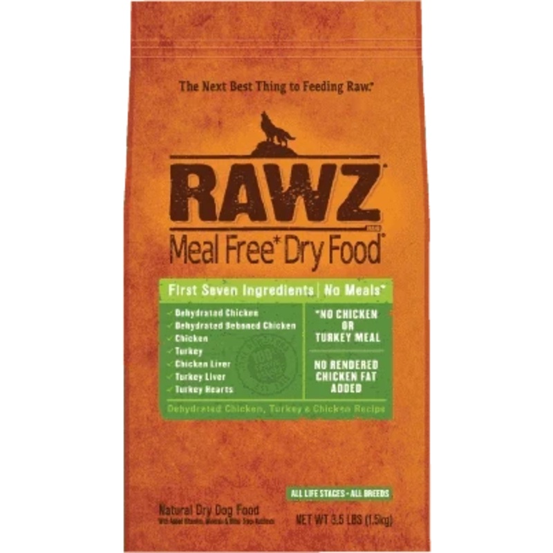 RAWZ Meal-Free Dehydrated Chicken, Turkey & Chicken Dog Food Recipe - 3.5 lb