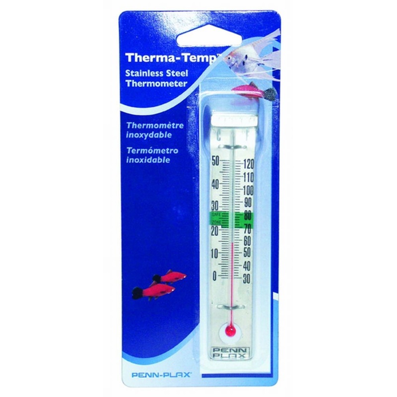Penn-Plax Therma-Temp Stainless Steel Thermometer