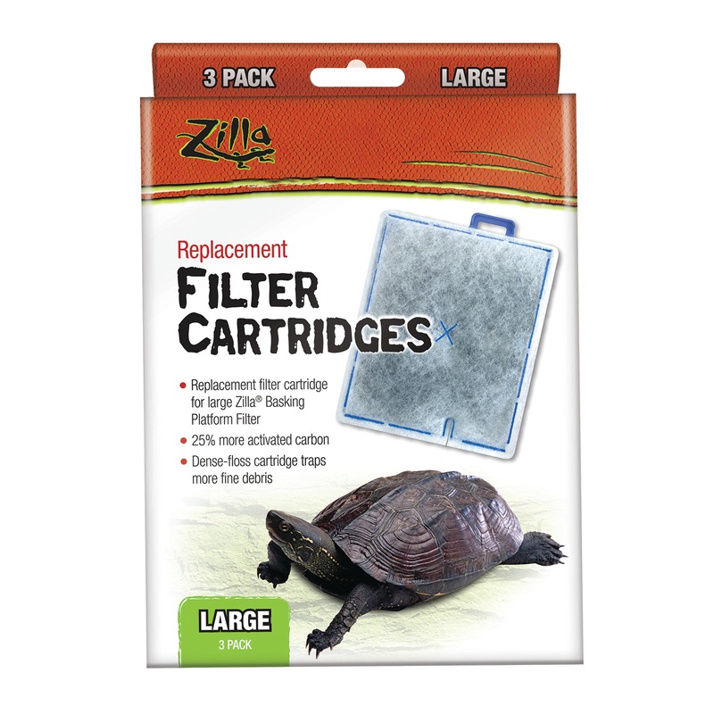 Zilla Basking Platform Replacement Filter Cartridges Large - 3 Pack