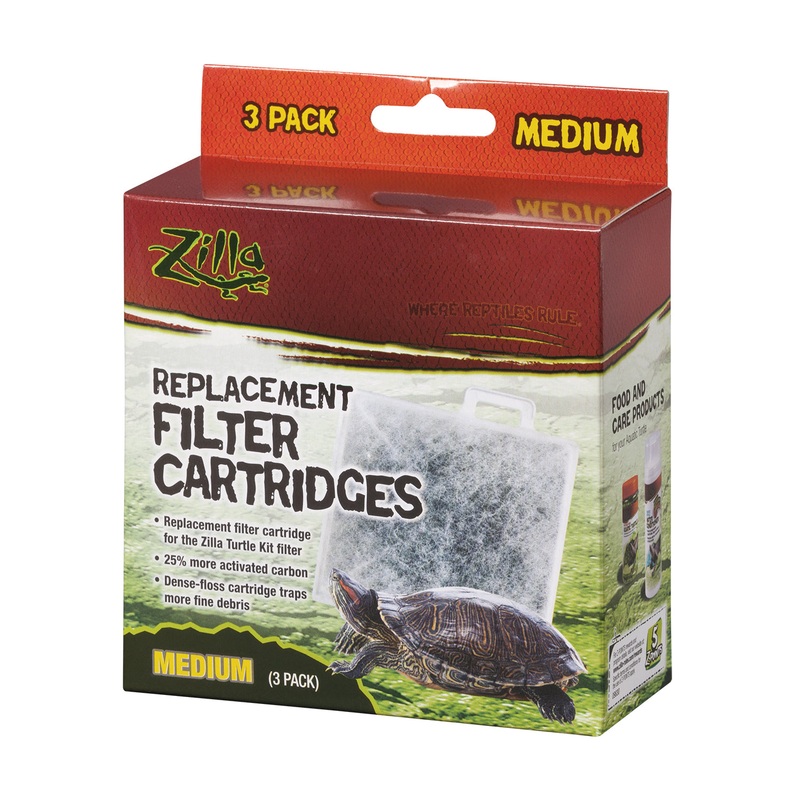 Zilla Basking Platform Replacement Filter Cartridges Medium - 3 Pack