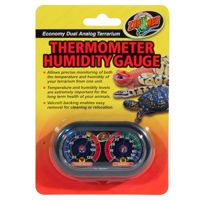 Zoo Med Dual Analog Terrarium Thermometer and Humidity Gauge