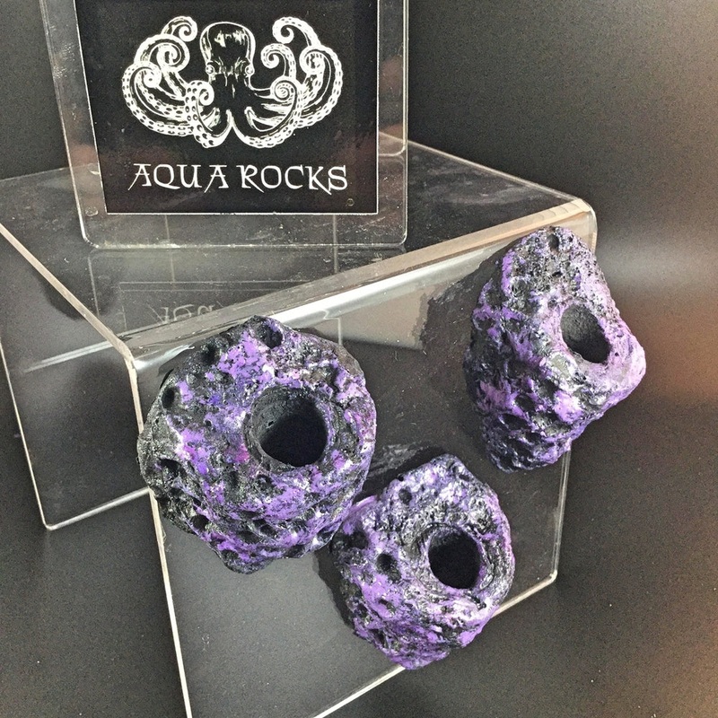 Magnetic Single Plug Rock Frag Display (3 pack) - Aqua Rocks