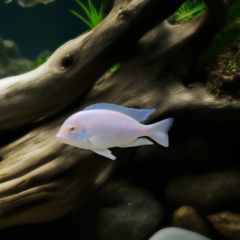 Malawi Haps Cichlid Albino Dolphin (Size 2 - 2.5 Inches) | Single