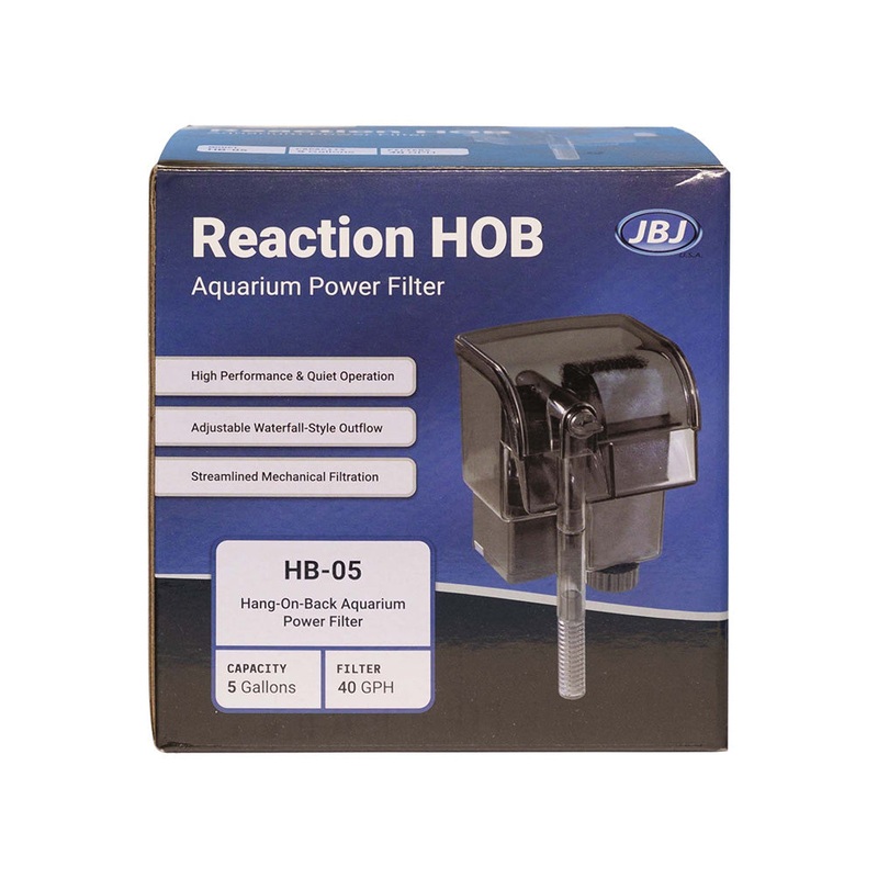 JBJ Aquarium  REACTION Hang-On-Back (HOB) Power Filters