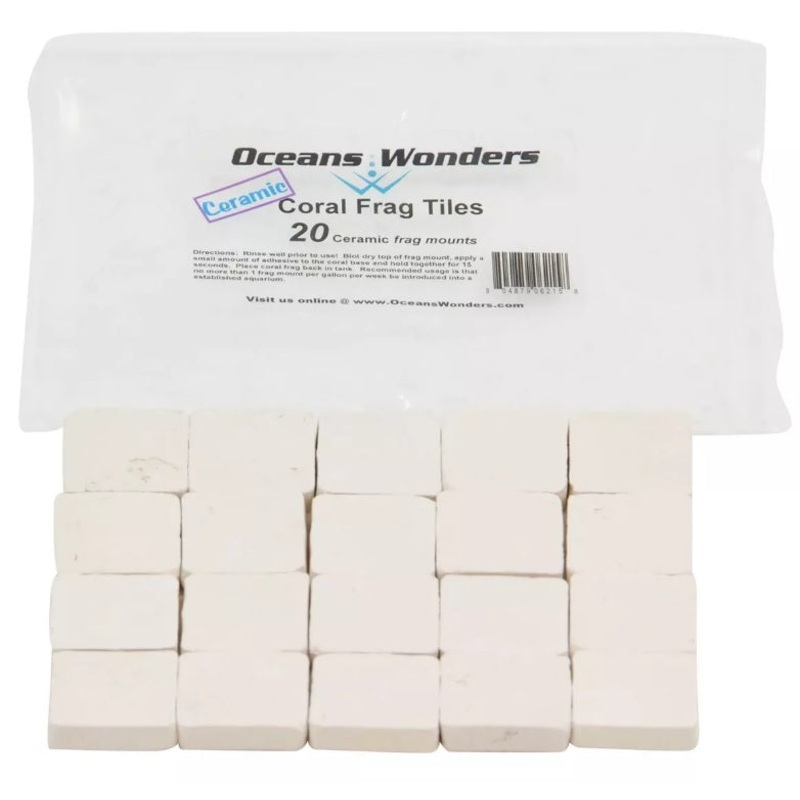 Oceans Wonders Ceramic Coral Frag Tiles - 20 Pack