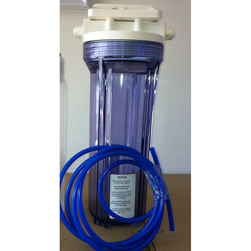 Spectrapure Single position 10" housing w/ fittings & 1/4 tubing